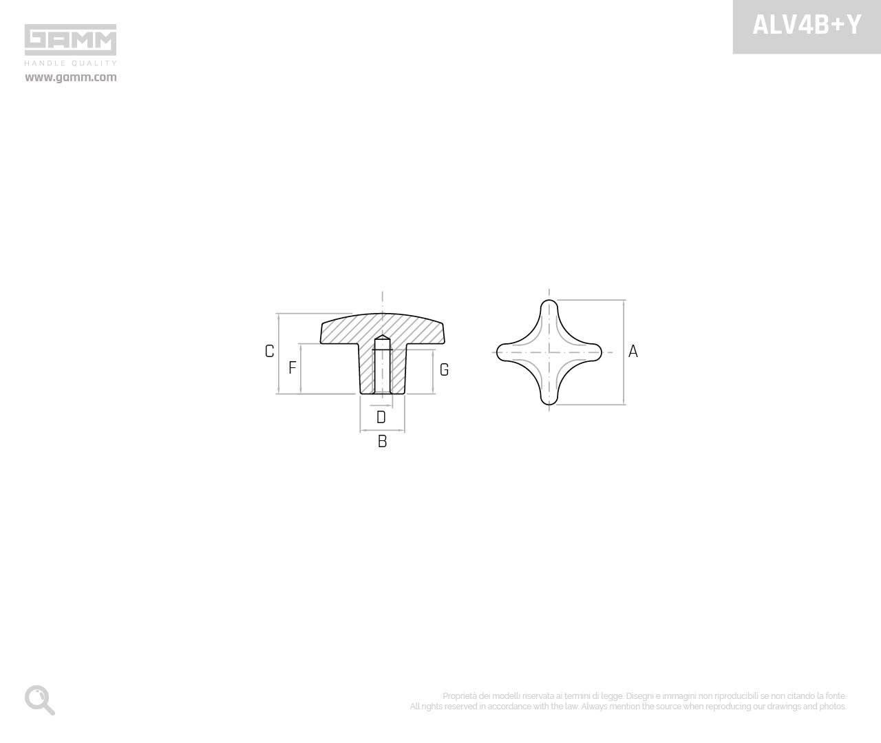 ALV4B Y disegno volantini di bloccaggio GAMM