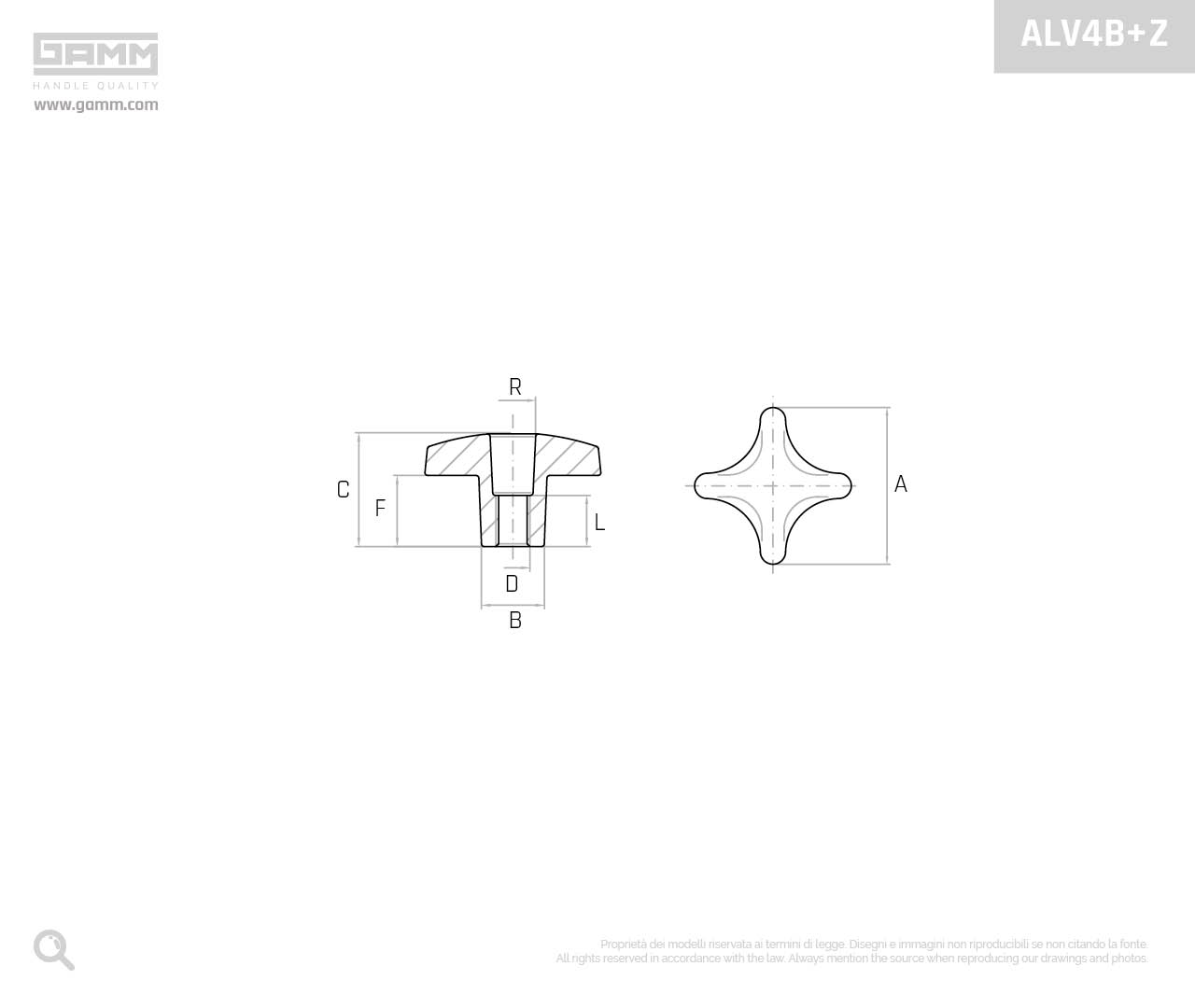 ALV4B Z disegno volantini di bloccaggio GAMM