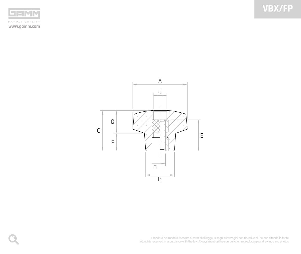 VBX FP disegno volantini di bloccaggio GAMM