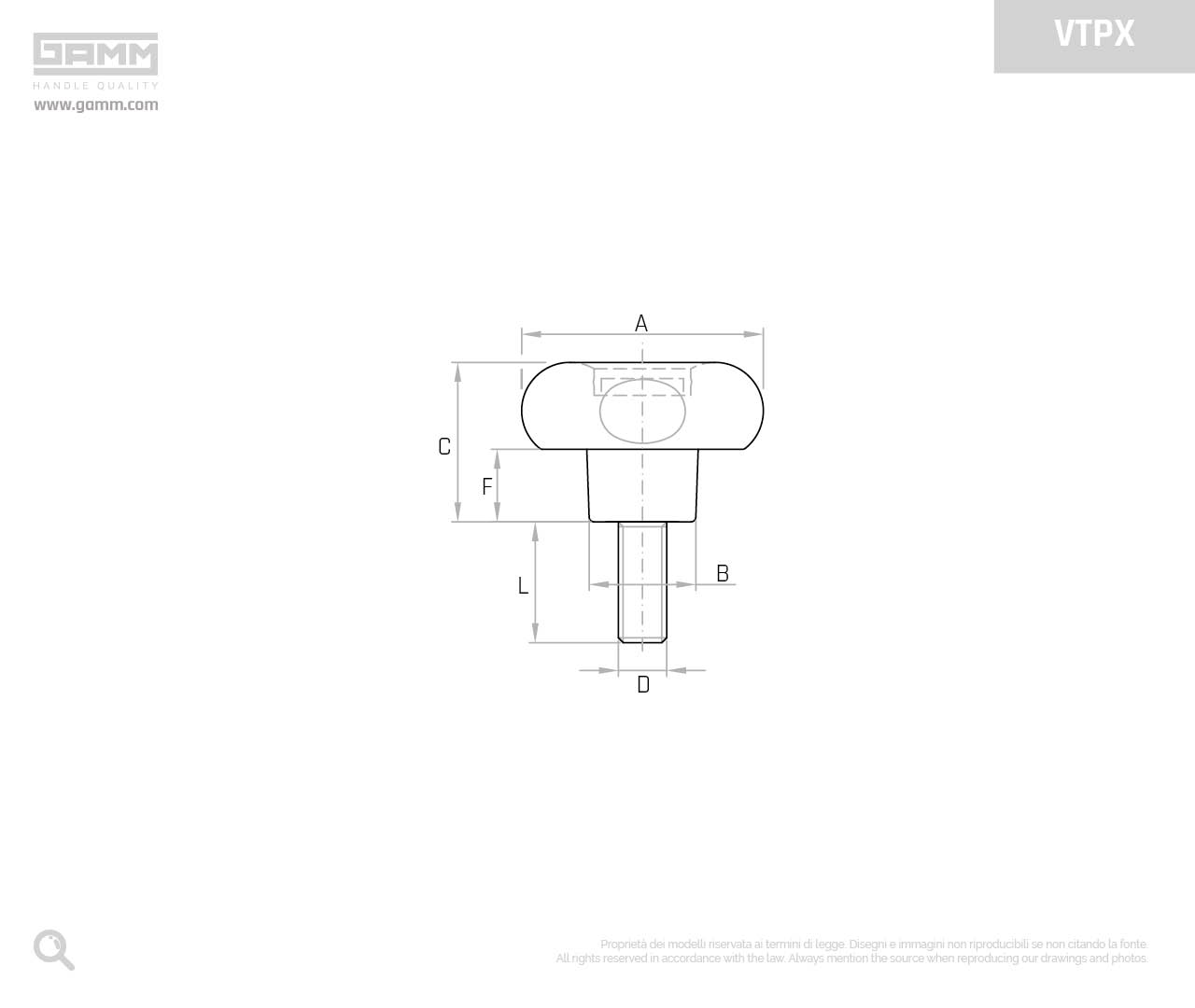 VTPX disegno volantini di bloccaggio GAMM