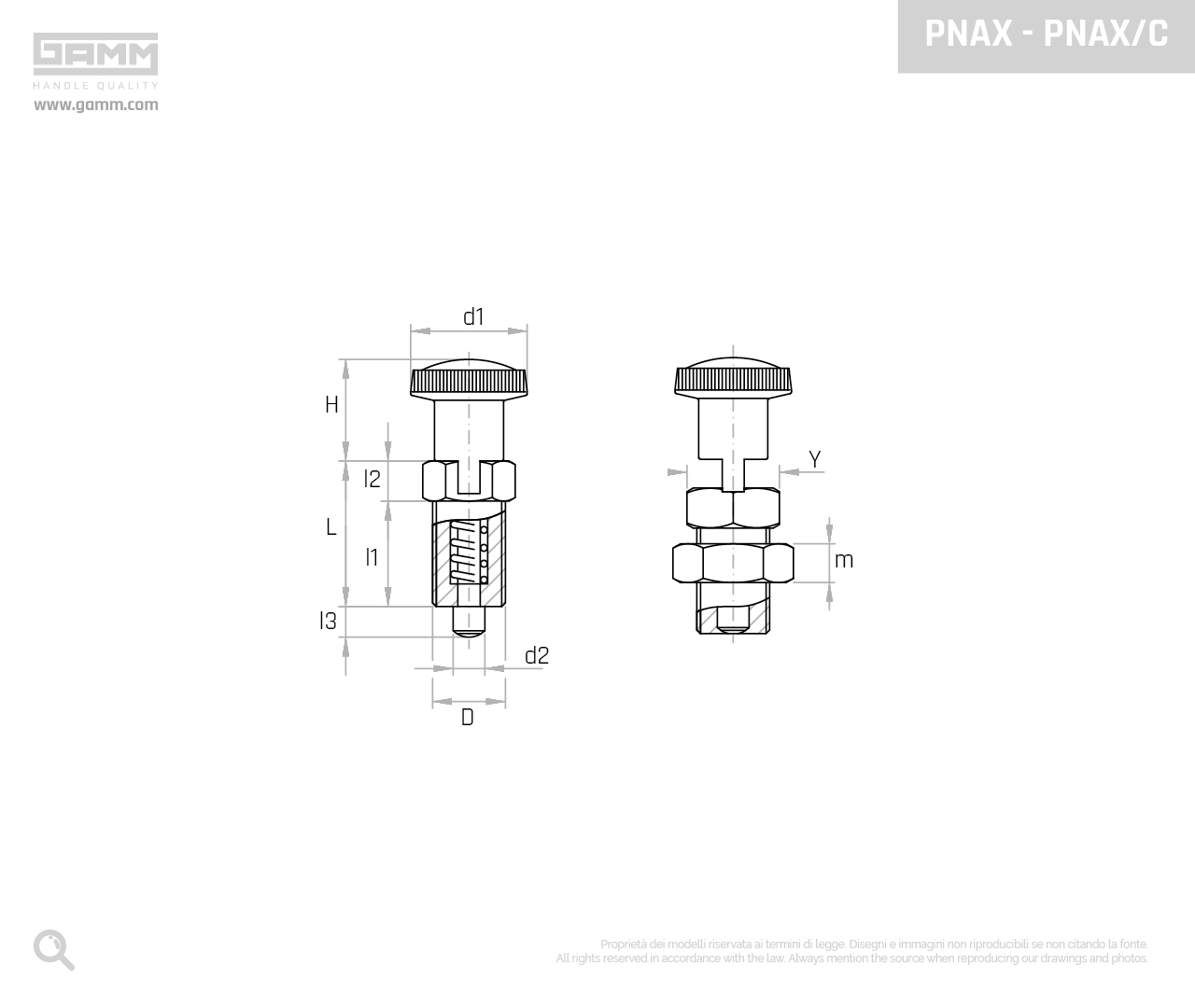 PNAX PNAX C disegno pistoncini e pressori GAMM