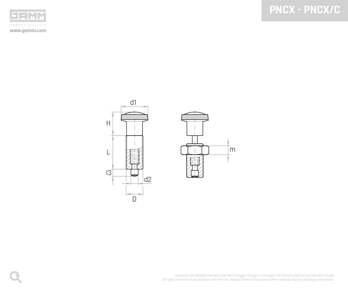 Spring plunger PNCX - PNCX/C - GAMM