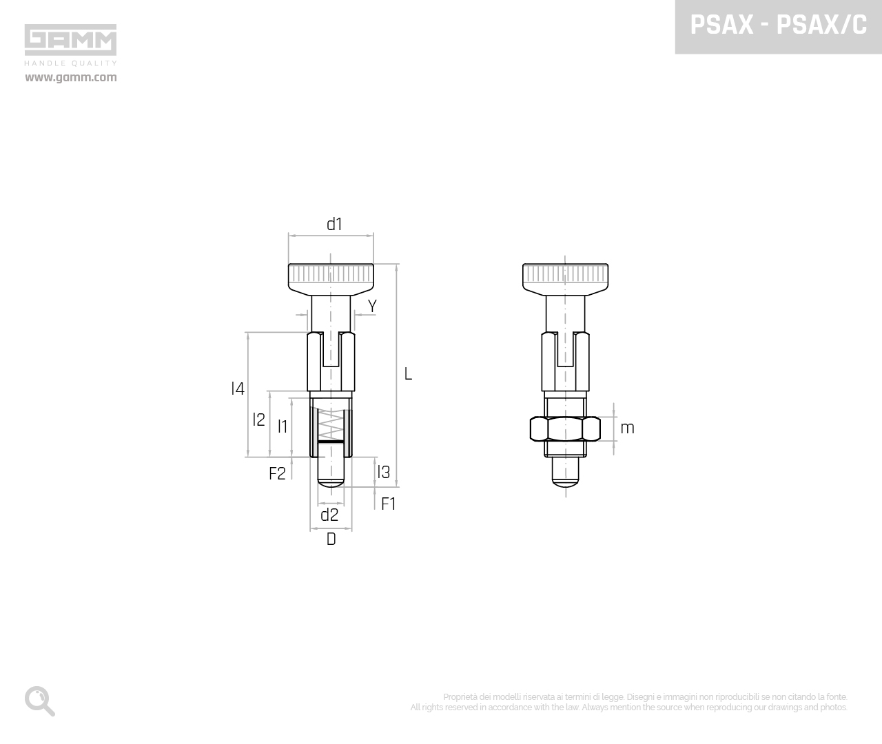 PSAX PSAX C disegno pistoncini e pressori GAMM