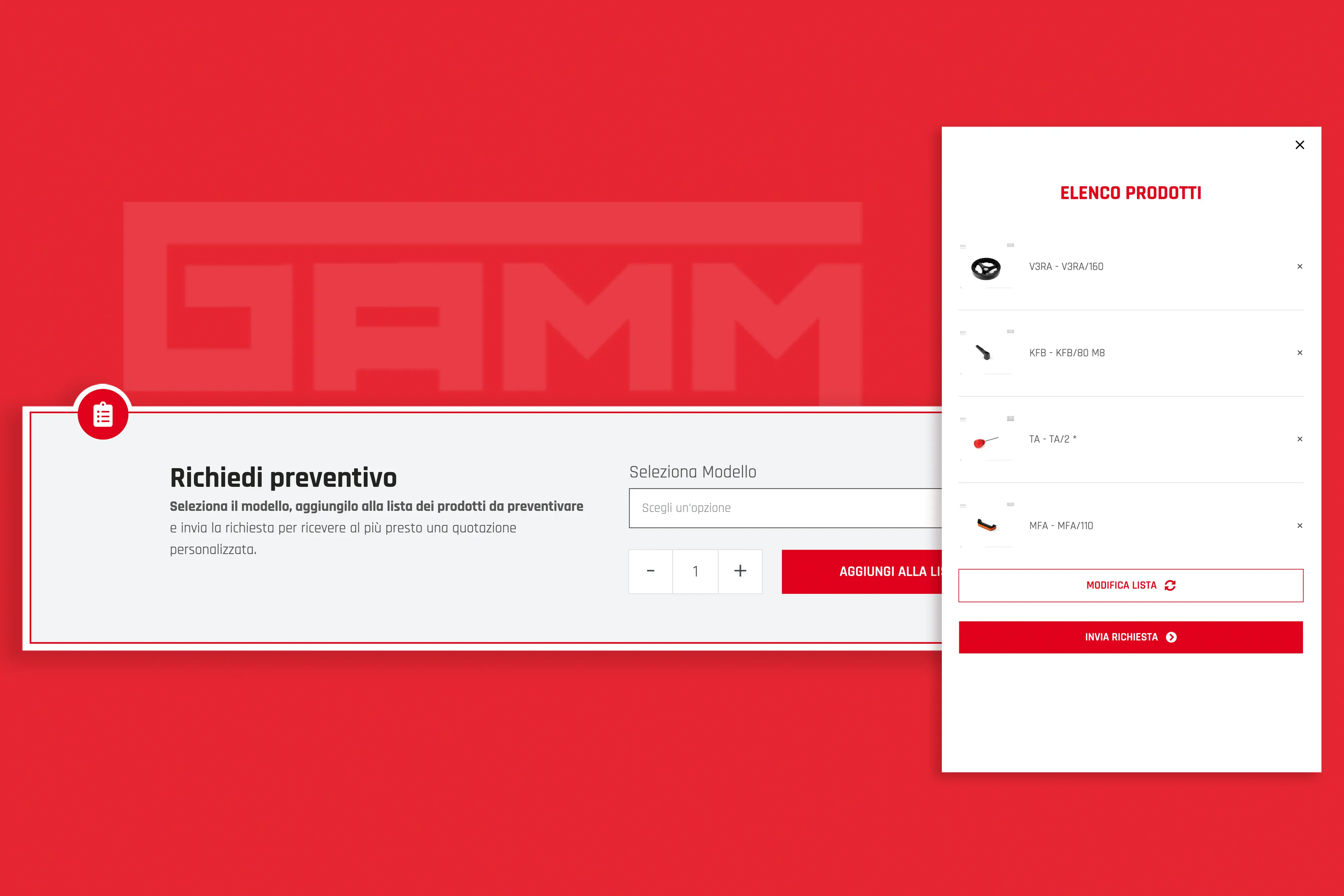 gamm richiesta preventivo